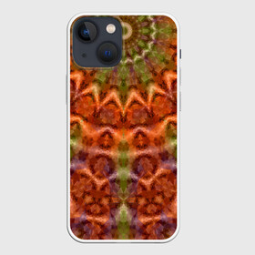 Чехол для iPhone 13 mini с принтом Оранжево оливковый калейдоскоп в Екатеринбурге,  |  | калейдоскоп | коричневый | круглый орнамент | модный | мозаика | мозаичный узор | оливковый | оранжевый | орнамент | этнический