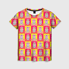 Женская футболка 3D с принтом ДОМОВОЙ БУБАBROWNIE BOOBA в Екатеринбурге, 100% полиэфир ( синтетическое хлопкоподобное полотно) | прямой крой, круглый вырез горловины, длина до линии бедер | booba | brownie | loony | боба | буба | домовой | чудик