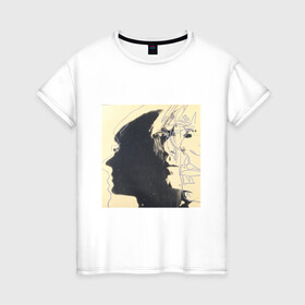 Женская футболка хлопок с принтом Andy Warhol art в Екатеринбурге, 100% хлопок | прямой крой, круглый вырез горловины, длина до линии бедер, слегка спущенное плечо | andy | art | pop | warhol | арт | коллаж | поп | портрет | фото | художник