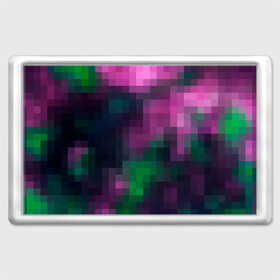 Магнит 45*70 с принтом Разноцветный геометрический уз в Екатеринбурге, Пластик | Размер: 78*52 мм; Размер печати: 70*45 | абстрактный | геометрический | зеленый | квадраты | клетка | клетчатый узор | молодежный | сиреневый | фиолетовый