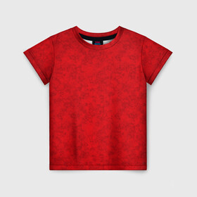 Детская футболка 3D с принтом Ярко-красный мраморный узор в Екатеринбурге, 100% гипоаллергенный полиэфир | прямой крой, круглый вырез горловины, длина до линии бедер, чуть спущенное плечо, ткань немного тянется | абстрактный | алый | камень | красный | красный мрамор | мрамор | мраморный узор | современный