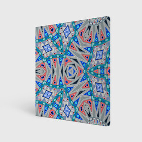 Холст квадратный с принтом Серо-синий абстрактный узор  в Екатеринбурге, 100% ПВХ |  | абстрактный | асимметричный | креативный | молодежный | серый | синий | современный