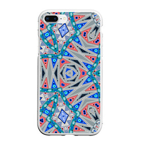 Чехол для iPhone 7Plus/8 Plus матовый с принтом Серо-синий абстрактный узор  в Екатеринбурге, Силикон | Область печати: задняя сторона чехла, без боковых панелей | абстрактный | асимметричный | креативный | молодежный | серый | синий | современный