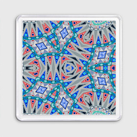 Магнит 55*55 с принтом Серо-синий абстрактный узор  в Екатеринбурге, Пластик | Размер: 65*65 мм; Размер печати: 55*55 мм | абстрактный | асимметричный | креативный | молодежный | серый | синий | современный
