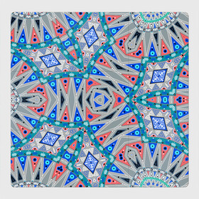 Магнитный плакат 3Х3 с принтом Серо-синий абстрактный узор  в Екатеринбурге, Полимерный материал с магнитным слоем | 9 деталей размером 9*9 см | абстрактный | асимметричный | креативный | молодежный | серый | синий | современный
