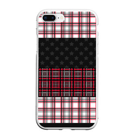 Чехол для iPhone 7Plus/8 Plus матовый с принтом Комбинированный красно-серый  в Екатеринбурге, Силикон | Область печати: задняя сторона чехла, без боковых панелей | клетка | комбинированный | красный и черный | креативный | плед | полосы | узор в клетку | шотландка