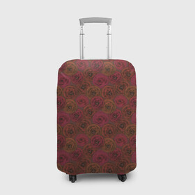 Чехол для чемодана 3D с принтом Цветочный коричневый ретро в Екатеринбурге, 86% полиэфир, 14% спандекс | двустороннее нанесение принта, прорези для ручек и колес | абстрактный | в горошек | коричневый | модный | ретро | цветочный узор | цветы