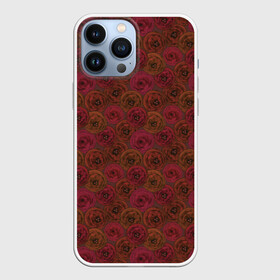 Чехол для iPhone 13 Pro Max с принтом Цветочный коричневый ретро в Екатеринбурге,  |  | абстрактный | в горошек | коричневый | модный | ретро | цветочный узор | цветы