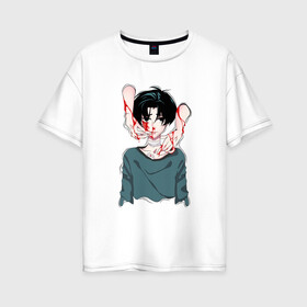 Женская футболка хлопок Oversize с принтом Yoon Bum в Екатеринбурге, 100% хлопок | свободный крой, круглый ворот, спущенный рукав, длина до линии бедер
 | anime | killing stalking | manhwa | oh sangwoo | аниме | манга | манхва