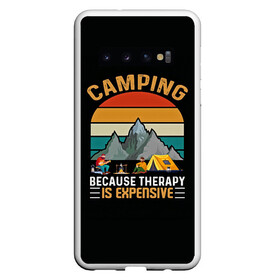 Чехол для Samsung Galaxy S10 с принтом Camping в Екатеринбурге, Силикон | Область печати: задняя сторона чехла, без боковых панелей | Тематика изображения на принте: camp | camping | retro | travel | винтаж | интроверт | кемпинг | отдых | отпуск | приключение | ретро | социопат | туризм | турист | туристические | юмор