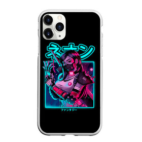 Чехол для iPhone 11 Pro матовый с принтом Neon girl в Екатеринбурге, Силикон |  | anime | girl | hieroglyphs | katana | neon | samurai | аниме | девушка | иероглифы | катана | неон | самурай