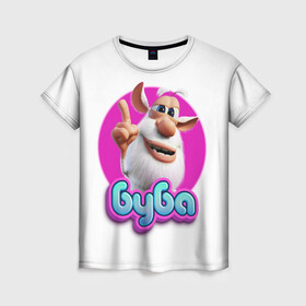 Женская футболка 3D с принтом БУБА | BOOBA в Екатеринбурге, 100% полиэфир ( синтетическое хлопкоподобное полотно) | прямой крой, круглый вырез горловины, длина до линии бедер | booba | buba | буба | бубба | домовой | мультфильм