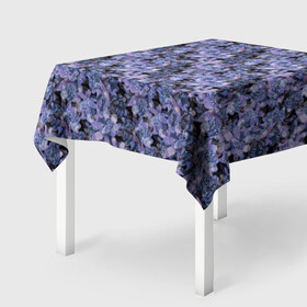 Скатерть 3D с принтом Сине-фиолетовый цветочный узор в Екатеринбурге, 100% полиэстер (ткань не мнется и не растягивается) | Размер: 150*150 см | однотонный | ретро | синие цветы | темный узор | цветочный узор | цветы