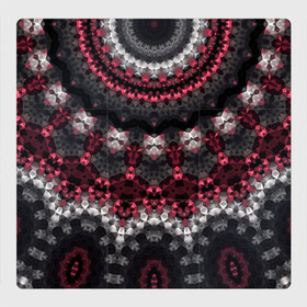 Магнитный плакат 3Х3 с принтом Красно-черный мозаичный узор  в Екатеринбурге, Полимерный материал с магнитным слоем | 9 деталей размером 9*9 см | абстрактный | восточный орнамент | калейдоскоп | красный и черный | креативный | модный | мозаика | орнамент | популярный | современный