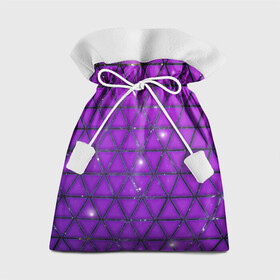 Подарочный 3D мешок с принтом Фиолетовые треугольники в Екатеринбурге, 100% полиэстер | Размер: 29*39 см | Тематика изображения на принте: purple | абстракция | звезды | космос | треугольник