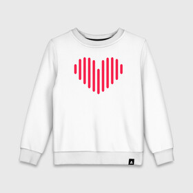 Детский свитшот хлопок с принтом Минималистичное сердце в Екатеринбурге, 100% хлопок | круглый вырез горловины, эластичные манжеты, пояс и воротник | векторная иллюстрация | красное | люблю | любовь | минимализм | минималистичное | рисунок | розовое | сердечко | сердце | современный дизайн | техно