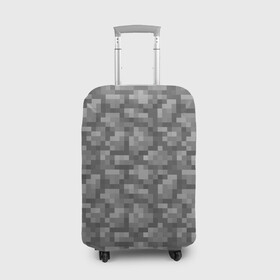 Чехол для чемодана 3D с принтом Булыжник в Екатеринбурге, 86% полиэфир, 14% спандекс | двустороннее нанесение принта, прорези для ручек и колес | cobblestone | maincraft | minecraft | булыга | булыжник | камень | майн | майнкрафт | текстура