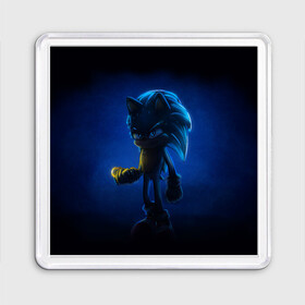 Магнит 55*55 с принтом SONIC | СОНИК (Z) в Екатеринбурге, Пластик | Размер: 65*65 мм; Размер печати: 55*55 мм | blaze the cat | hedgehog | sega | silver | sonic | speed sonic | быстрый ёж | ёж соник | метал соник | сега | сильвер | синий ёж | соник