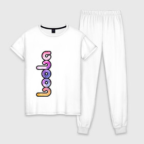 Женская пижама хлопок с принтом BOOBA LOGO | БУБА ЛОГО (Z) в Екатеринбурге, 100% хлопок | брюки и футболка прямого кроя, без карманов, на брюках мягкая резинка на поясе и по низу штанин | baby | booba | buba | gnom | logo | буба | гном | гномик | детям | для ребенка | лого | логотип | мультик | ребенку