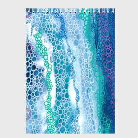 Скетчбук с принтом Водопад красочной пены в Екатеринбурге, 100% бумага
 | 48 листов, плотность листов — 100 г/м2, плотность картонной обложки — 250 г/м2. Листы скреплены сверху удобной пружинной спиралью | абстракция | акварель | вода | водопад | водопад красочной пены | круги | кругляшки | пена | пузыри | пузырь | узор
