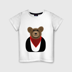 Детская футболка хлопок с принтом МИШКА С ИГОЛЬЧАТОЙ ШЕРСТЬЮ в Екатеринбурге, 100% хлопок | круглый вырез горловины, полуприлегающий силуэт, длина до линии бедер | bear | teddy | toy | медвед | мягкая | плюшевый