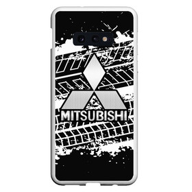 Чехол для Samsung S10E с принтом MITSUBISHI СЛЕДЫ ШИН в Екатеринбурге, Силикон | Область печати: задняя сторона чехла, без боковых панелей | Тематика изображения на принте: mitsubishi | авто | автомобиль | лого | логотип | митсубиси | митсубиши | текстура