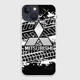 Чехол для iPhone 13 mini с принтом MITSUBISHI СЛЕДЫ ШИН в Екатеринбурге,  |  | mitsubishi | авто | автомобиль | лого | логотип | митсубиси | митсубиши | текстура