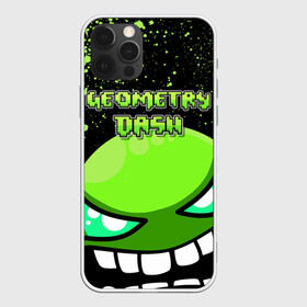 Чехол для iPhone 12 Pro Max с принтом Geometry Dash (Green) в Екатеринбурге, Силикон |  | Тематика изображения на принте: dash | geometry | geometry dash | геометри десш | квадрат | мобильная игра | шеометри даш