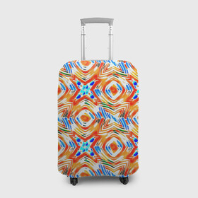 Чехол для чемодана 3D с принтом Летний абстрактный узор  в Екатеринбурге, 86% полиэфир, 14% спандекс | двустороннее нанесение принта, прорези для ручек и колес | абстрактный | детский | желтый | красочный узор | креативный | летний | пляжный | солнечный