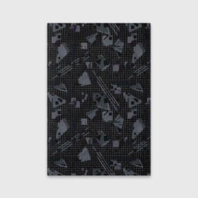 Обложка для паспорта матовая кожа с принтом Темный серый узор мемфис в Екатеринбурге, натуральная матовая кожа | размер 19,3 х 13,7 см; прозрачные пластиковые крепления | абстрактный | геометрический | детский | клетка | клетчатый узор | линии | мемфис | популярный | современный | темно черный | школьный