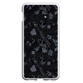 Чехол для Samsung S10E с принтом Темный серый узор мемфис в Екатеринбурге, Силикон | Область печати: задняя сторона чехла, без боковых панелей | абстрактный | геометрический | детский | клетка | клетчатый узор | линии | мемфис | популярный | современный | темно черный | школьный