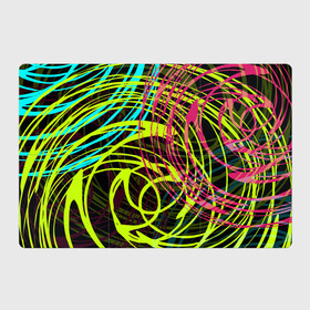 Магнитный плакат 3Х2 с принтом Разноцветные спирали  в Екатеринбурге, Полимерный материал с магнитным слоем | 6 деталей размером 9*9 см | Тематика изображения на принте: абстрактный | желтый | круги | модный | молодежный | разводы | разноцветная абстракция | розовый | современный | спирали | черный
