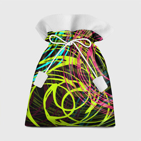 Подарочный 3D мешок с принтом Разноцветные спирали  в Екатеринбурге, 100% полиэстер | Размер: 29*39 см | абстрактный | желтый | круги | модный | молодежный | разводы | разноцветная абстракция | розовый | современный | спирали | черный