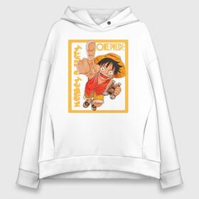 Женское худи Oversize хлопок с принтом Monkey D. Luffy One Piece в Екатеринбурге, френч-терри — 70% хлопок, 30% полиэстер. Мягкий теплый начес внутри —100% хлопок | боковые карманы, эластичные манжеты и нижняя кромка, капюшон на магнитной кнопке | anime | manga | monkey d. luffy | one piece | аниме | большой куш | ван пис | вон пис | гол д. роджер | кайдо | король пиратов | луфи | луффи | манга | манки д. луффи | нами | нико робин | пират | портгас д. эйс | ророноа зоро