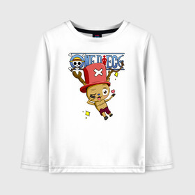 Детский лонгслив хлопок с принтом Тони Тони Чоппер One Piece в Екатеринбурге, 100% хлопок | круглый вырез горловины, полуприлегающий силуэт, длина до линии бедер | one piece | tony tony chopper | аниме | большой куш | ван пис | великий флот | вон пис | врач | любитель сладкой ваты | манга | ниндзя пирато минко самурайский альянс | пират | пираты соломенной шляпы