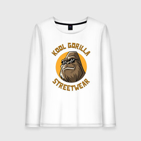 Женский лонгслив хлопок с принтом Koll Gorilla Streetwear в Екатеринбурге, 100% хлопок |  | Тематика изображения на принте: gorilla | koll gorilla | streetwear | горилла | обезьяна