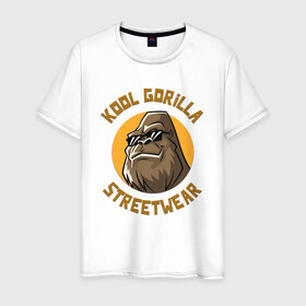 Мужская футболка хлопок с принтом Koll Gorilla Streetwear в Екатеринбурге, 100% хлопок | прямой крой, круглый вырез горловины, длина до линии бедер, слегка спущенное плечо. | gorilla | koll gorilla | streetwear | горилла | обезьяна