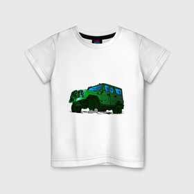 Детская футболка хлопок с принтом УАЗ Хантер I Hunter в Екатеринбурге, 100% хлопок | круглый вырез горловины, полуприлегающий силуэт, длина до линии бедер | off road | внедорожник | джип | зеленый | камень | уазик