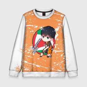 Детский свитшот 3D с принтом Kageyama tobio | Haikyu (Z) в Екатеринбурге, 100% полиэстер | свободная посадка, прямой крой, мягкая тканевая резинка на рукавах и понизу свитшота | Тематика изображения на принте: haikuu | haikyu | haikyuu | kageyama | kageyama tobio | tobio | волейбол | спортивная манга | хайку | хайкю