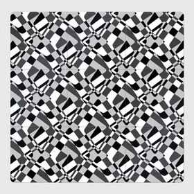 Магнитный плакат 3Х3 с принтом Черно-белый абстрактный узор в Екатеринбурге, Полимерный материал с магнитным слоем | 9 деталей размером 9*9 см | Тематика изображения на принте: абстрактный | геометрический | модный | молодежный | монохромный | простой | черный и белый