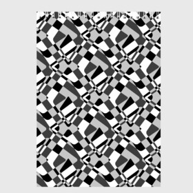 Скетчбук с принтом Черно-белый абстрактный узор в Екатеринбурге, 100% бумага
 | 48 листов, плотность листов — 100 г/м2, плотность картонной обложки — 250 г/м2. Листы скреплены сверху удобной пружинной спиралью | Тематика изображения на принте: абстрактный | геометрический | модный | молодежный | монохромный | простой | черный и белый