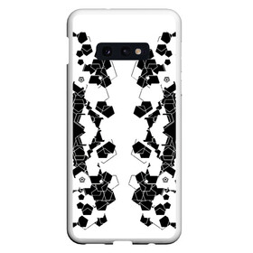 Чехол для Samsung S10E с принтом пятиугольники абстракция в Екатеринбурге, Силикон | Область печати: задняя сторона чехла, без боковых панелей | абстракция | геометрия | пятиугольники | симметрия | чёрно белое