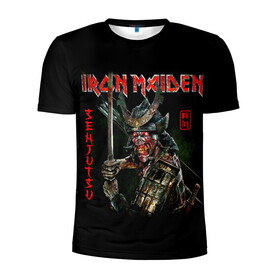 Мужская футболка 3D спортивная с принтом Iron Maiden, Senjutsu в Екатеринбурге, 100% полиэстер с улучшенными характеристиками | приталенный силуэт, круглая горловина, широкие плечи, сужается к линии бедра | iron maiden | senjutsu | айрон мейден | группы | музыка | рок | самурпй | хеви метал | череп