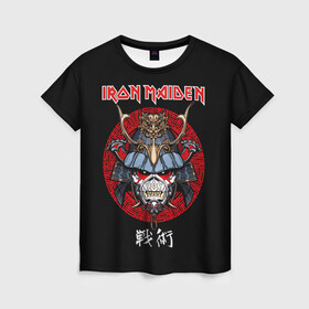 Женская футболка 3D с принтом Iron Maiden, Senjutsu в Екатеринбурге, 100% полиэфир ( синтетическое хлопкоподобное полотно) | прямой крой, круглый вырез горловины, длина до линии бедер | iron maiden | senjutsu | айрон мейден | группы | музыка | рок | самурпй | хеви метал | череп
