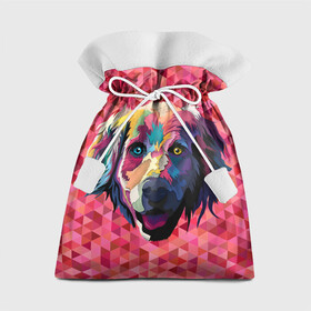 Подарочный 3D мешок с принтом Радужный пёс в Екатеринбурге, 100% полиэстер | Размер: 29*39 см | Тематика изображения на принте: animal | dog | звери | пёс | пёсель | радужный | собака | собакен