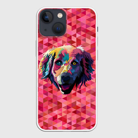 Чехол для iPhone 13 mini с принтом Радужный пёсель в Екатеринбурге,  |  | Тематика изображения на принте: animal | dog | звери | пёс | пёсель | радужный | собака | собакен