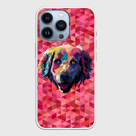 Чехол для iPhone 13 Pro с принтом Радужный пёсель в Екатеринбурге,  |  | Тематика изображения на принте: animal | dog | звери | пёс | пёсель | радужный | собака | собакен