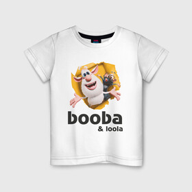 Детская футболка хлопок с принтом Буба и Лола в Екатеринбурге, 100% хлопок | круглый вырез горловины, полуприлегающий силуэт, длина до линии бедер | Тематика изображения на принте: booba | loola | буба | домовой | крыса | лола