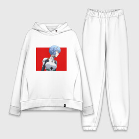 Женский костюм хлопок Oversize с принтом Rei Ayanami в Екатеринбурге,  |  | eva | evangelion | the end of evangelion | аянами рей | ева | евангелион | оянами рей | рей | рэй