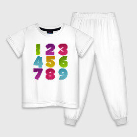 Детская пижама хлопок с принтом цифры в Екатеринбурге, 100% хлопок |  брюки и футболка прямого кроя, без карманов, на брюках мягкая резинка на поясе и по низу штанин
 | биржа | дети | математика | таблица | ученик | учитель | цена | цифры | число | школа